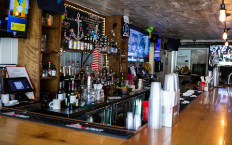 Bar with various drinks